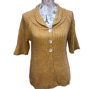 Dressbarn Yellow Button Cardigan Sweater Large